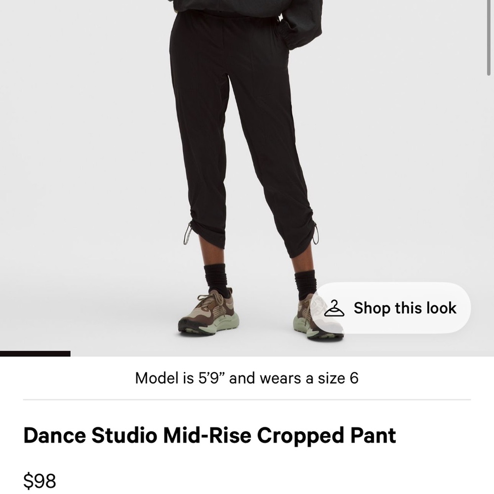 lululemon athletica Black Dance Studio Mid-Rise Cropped Pant